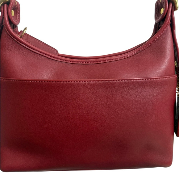 Vintage (2004) Coach Red Leather Legacy Hobo Crossbody Bag Purse No. G040-9136